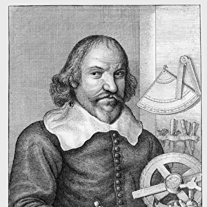 Elias Allen (c. 1588-1653) engraved by Wencelaus Hollar (1607-77) (engraving) (b / w photo)