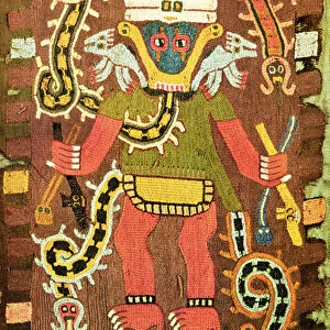 Embroidered mythological figure, Paracas Necropolis Style (wool embroidery)
