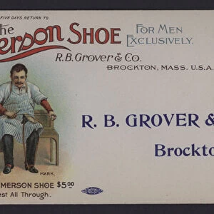 The Emerson Shoe, R B Grover and Company, advertisement (chromolitho)