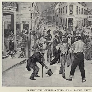 An Encounter between a Swell and a "Bowery B hoy, "Five Points in 1827 (litho)