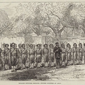 English Officers drilling Chinese Soldiers at Amoy (engraving)