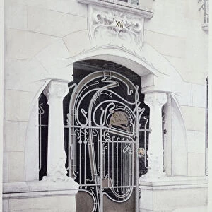Entrance to Castel-Beranger illustration from a book by Hector Guimard