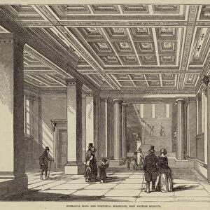 Entrance Hall and Principal Staircase, New British Museum (engraving)