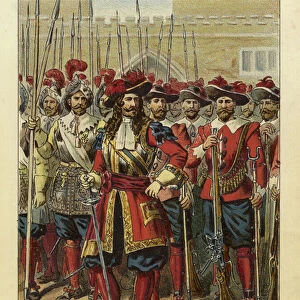 Epochs of the British Army - The Restoration (colour litho)