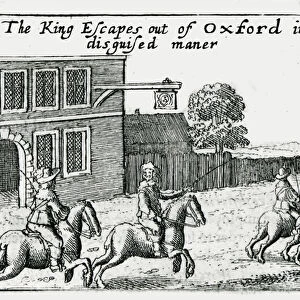 Escape of Charles I from Oxford in disguise, 1646 (etching)