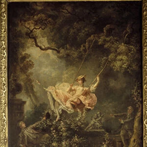 The escarpolette. Painting by Jean Honore Fragonard (1732-1806), 18th century