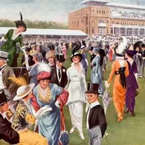 Eton and Harrow Cricket match at Lords (colour litho)