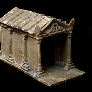 Etruscan art: miniature temple, 100-50 BC. From Vulci, Italy. Dim