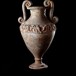 Etruscan civilization: terracotta amphora from a tomb of Poggio Sala