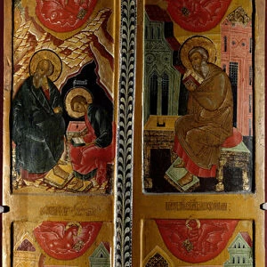 The Four Evangelists Russian icon. Wood painting from 1660. Rouen, Museum of Fine Arts