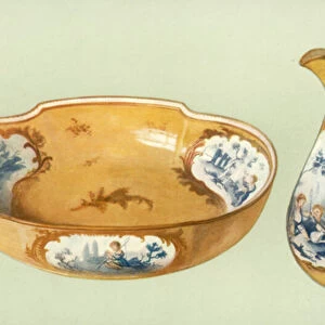 Ewer and Basin, Sevres, yellow ground (colour litho)