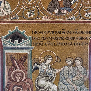 The expulsion from the Earthly Paradise, Byzantine mosaic, Old Testament Cycle-Earthly Paradise, XII-XIII century (mosaic)