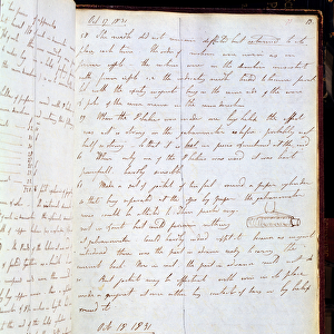Extract from Michael Faradays diary, October 1831 (pen and ink on paper)