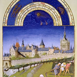Facsimile of June: Haymaking, from the Tres Riches Heures du Duc de Berry