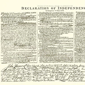 Facsimile of the Original Draft by Thomas Jefferson of the Declaration of Independence in Congress 4th July, 1776 (engraving)