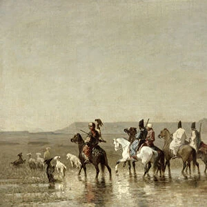 A Falcon Hunt, 1862 (oil on canvas)