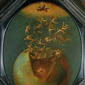 Fall of Satan and the Rebel Angels from Heaven (oil on silvered copper)