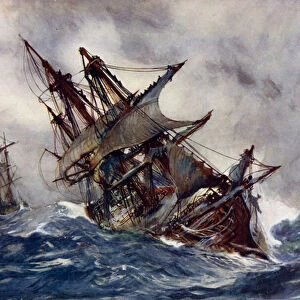 The "Fame"with Foul-Weather Jack (colour litho)