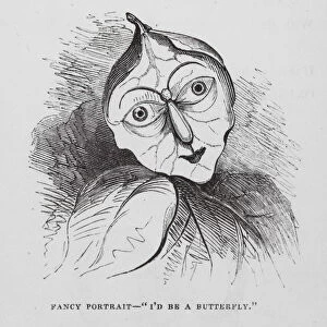 Fancy Portrait, "I d be a butterfly"(engraving)