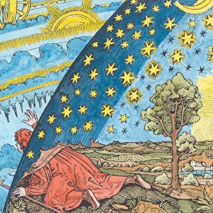 Fantastic Depiction of the Solar System (woodcut) (later colouration)