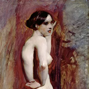Female Nude from the Side, 1830 (oil on millboard)