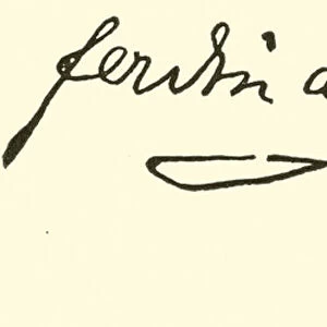 Ferdinand David, 1810-1873, signature (engraving)