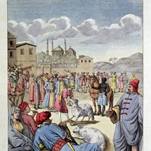 Fete du Beyram (Aid) et sacrifice du mouton au Maroc - in "