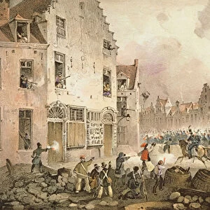 Fighting and Barricades in the Rue de Flandre, Brussels, 23rd September 1830