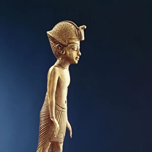 Figure of the king from a staff, from the Tomb of Tutankhamun, New Kingdom (gold)