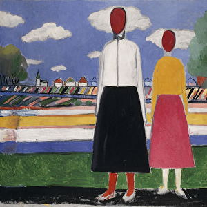 Two Figures in a Landscape, c. 1931-32 (oil on canvas)