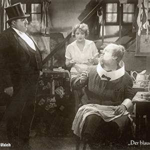 Still from the film The Blue Angel with Marlene Dietrich, Kurt Gerron and Emil Jannings
