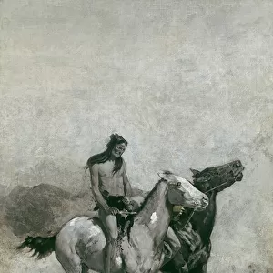 The Fire-Eater Slung His Victim Across His Pony, c. 1900 (oil on canvas)