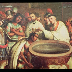 First Baptism of the Indians by the Dominicans (oil on canvas)