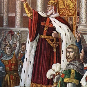 First Crusade (1096-1099): "The Doge of Venice Vitale Falier preaching the crusade in the new Basilica of St. Mark in Venice, Italy, 1095"