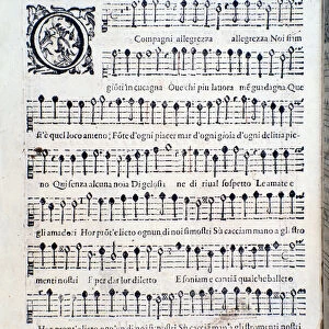 First page of Balletti for five voices by Giovanni Giacomo Gastoldi, 1613