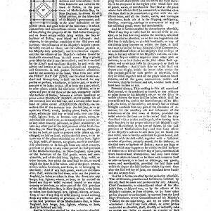 First page of a broadside outlining the Act for Blocking up the Harbour of Boston