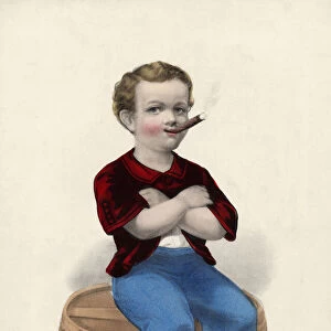 The first smoke: All, right, pub. by Currier & Ives, 1870 (colour litho)