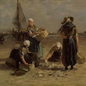 Fishwives on the Beach (oil on canvas)