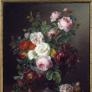 Flower Vase Painting by Crow Van Spaendonck (1756-1840) 1806 Lyon, Museum of Fine Arts