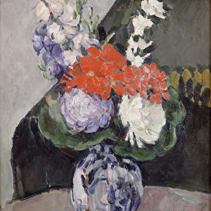 Flowers in a Small Delft Vase, c. 1873 (oil on canvas)