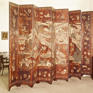 Ten fold Coromandel Tete de Negre screen, Chinese, late 17th century