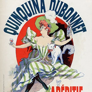 Food and Beverage. Quinquina Dubonnet aperitif. Poster by Jules Cheret, France