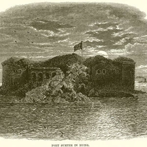 Fort Sumter in ruins (engraving)