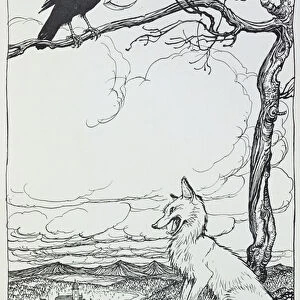The Fox and the Crow, illustration from Aesops Fables