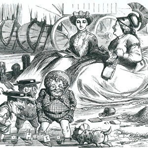 France and Britain watching the children (John Bull, Mr Punch and Napoleon III)