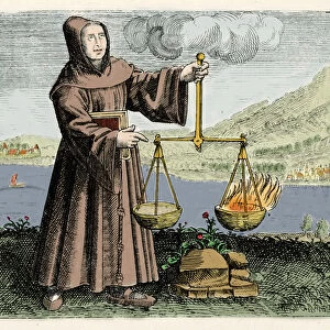 The Franciscan monk, philosopher and alchemist Roger Bacon (Bacon) (Doctor Mirabilis