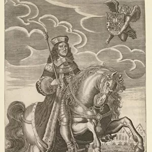 Frederic-Guillaume Ier de Brandebourg - (Frederic Guillaume) Portrait of Frederick William (1620-1688), Elector of Brandenburg, Duke of Prussia - Grimm, Simon (active ca. 1680) - 1680 - Copper engraving - 29, 4x18, 9 - Private Collection