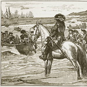 The French retreating from Torbay, illustration from Cassell