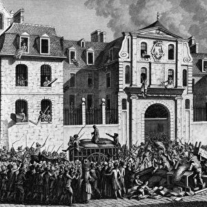 French Revolution: Pillage of the house Saint Lazare in Paris on Monday 13 July 1789 by