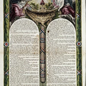 French Revolution: poster of the declaration of human rights, 18th century